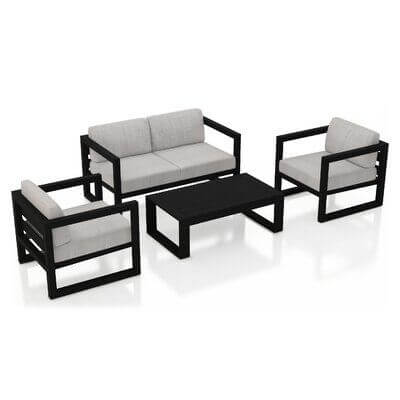 Steel Lounge Corner Set Black